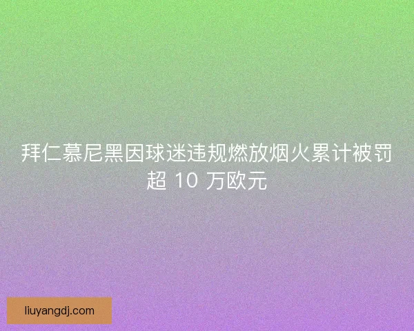 拜仁慕尼黑因球迷违规燃放烟火累计被罚超 10 万欧元